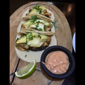 Tacos de langostinos