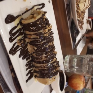 crepe de banana con chocolate