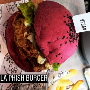 Phish burger de garbanzos y palmitos