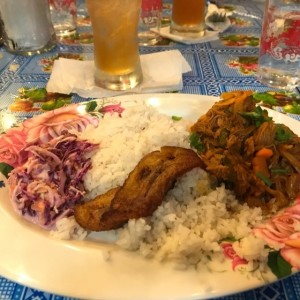 ropa vieja con arroz con coco