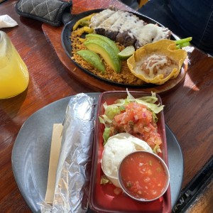 Fajitas Sirloin con Queso Gratinado