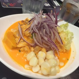 one of the variety of ceviche