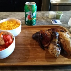 1/2 pollo, arroz y ensalada!!! 