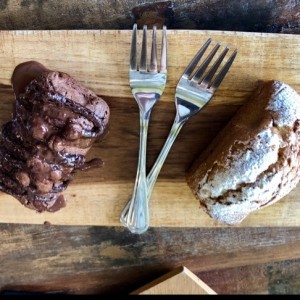 Brownie y ponquesito de Naranja