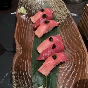 Nigiris de chutoro, ohtoro y maguro