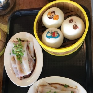 Liu Sha Pao and Rice Noodle Rolls stuffed w/pork