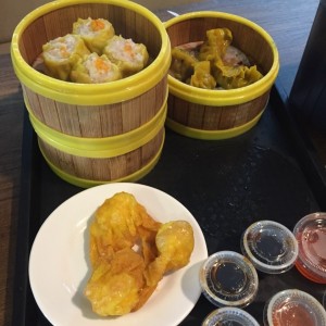 siu mai, yi shicao, wanton de camaron 