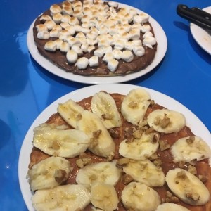 pizza nutella y malvaviscos 