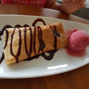 crepe de nutela con helado