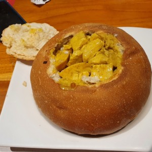 pan con pollo al curry