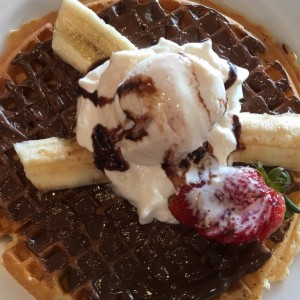 waffle de nutella con banana 