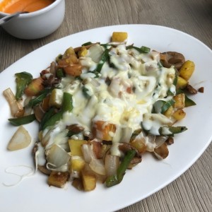 tacos de vegetales con queso