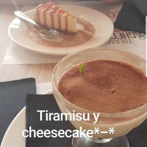 cheesecake y tiramisu