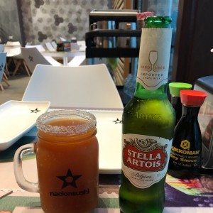 michelada con corona y stella artois