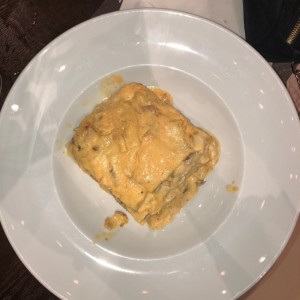 Lasagna de pollo, extra gratinado