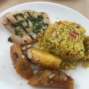 pollo arroz platano