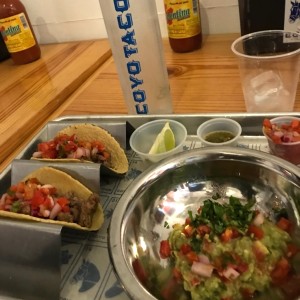 tacos de carne asada y guacamole gluten free