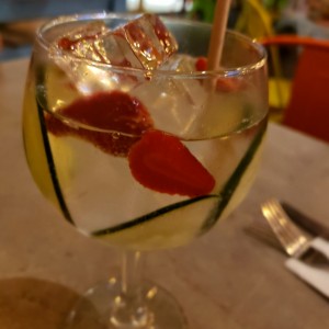 Gin clasico pepino y fresa