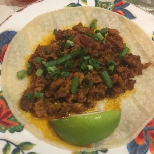 taco com chorizo