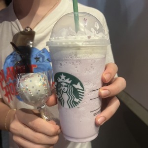 Frappe de lavanda y chocolate lolie pop