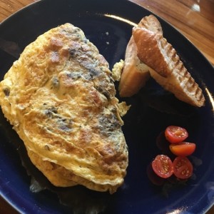 Omelette pavo y hongos