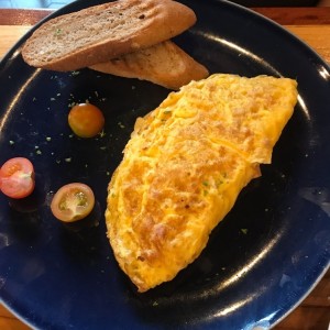omelette de emmental y jamon de pavo 
