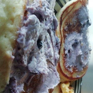 pancakes and blueberry cream cheese