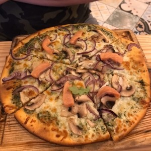 pizza con salmon