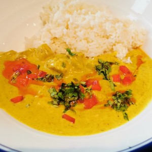 coco curry con pollo y arroz