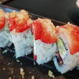 sushi roll pop pop - roll de camaron con fresa y pop rocks