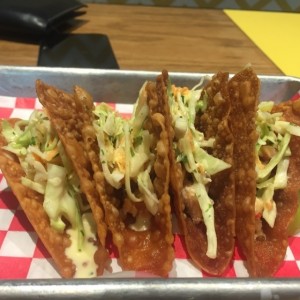 chicken wonton tacos