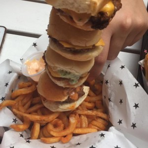 slider tower + curly fries