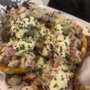 Patacones Rellenos - Ceviche de Pulpo