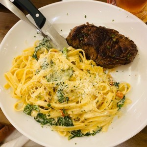 Steak Gorgonzola Alfredo.