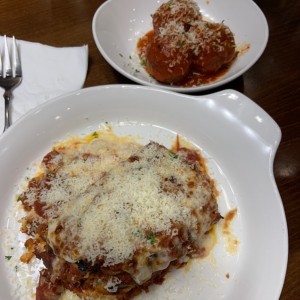 lasagna bolognesa y albondigas 
