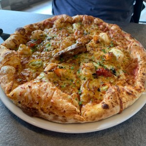Pizza de langostinos 
