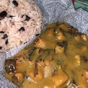 pulpo en salsa de coco y curry
