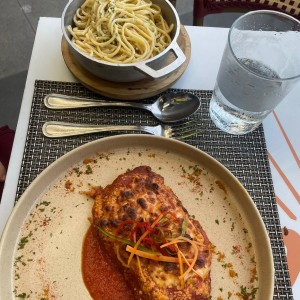 Milanesa de pollo a la parmesana 