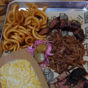 Pulled Pork, Sausage, Cajun Curly Fries