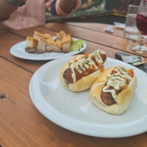 Pork belly y choripan