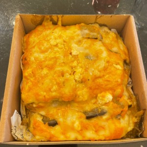 Lasagna de berenjena y pollo