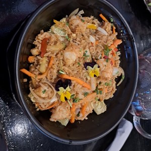 ARROZ THAI DE CAMARÓN CON CALAMAR