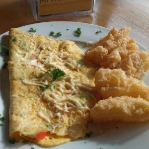 omelette yuca frita