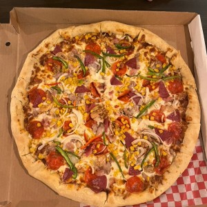 Pizza con borde de queso