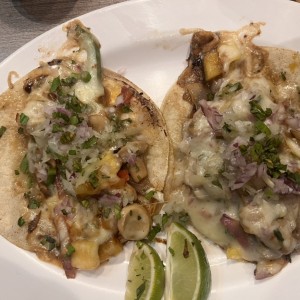 Tacos veggies con queso