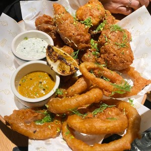 Onion rings and fish