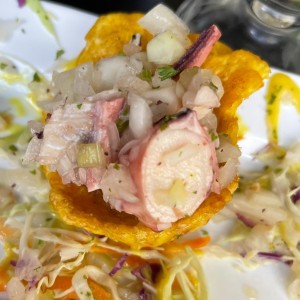 (regular) ?? patacones con ceviche 