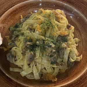 Fetuccini vongole e bottarga 