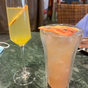 sweet art y mimosa de jugo naranja