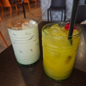 horchata y jugo de maracuya